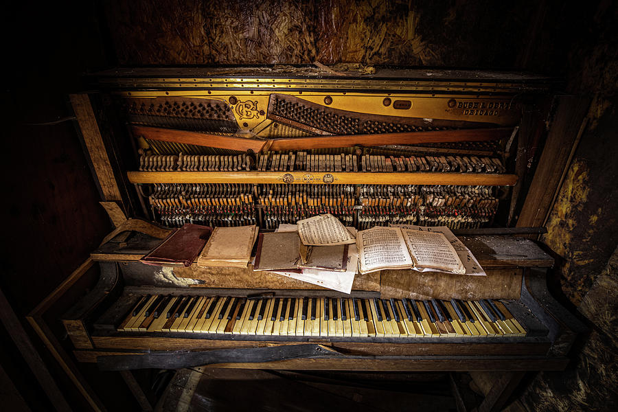 Music Photograph - Abandoned Piano by Mike Burgquist