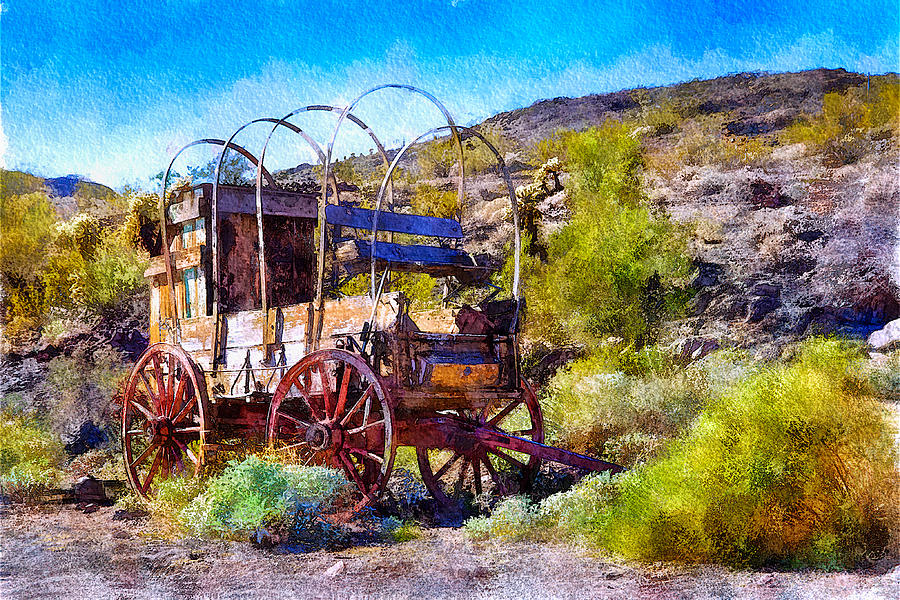 Abandoned Pioneer Wagon Arizona Digital Art by Tatiana Travelways