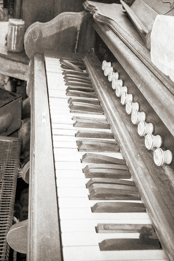 Abandoned Pump Organ Sepia Tone Photograph by Steve Lucas