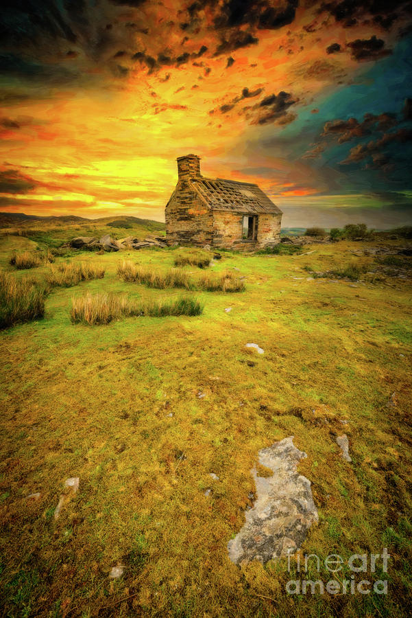 Abandoned Quarry Cottage Sunset Art Photograph by Adrian Evans