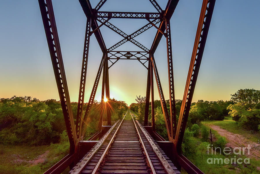 Abandoned Railroad Bridge at Sunset Photograph by Paul Quinn