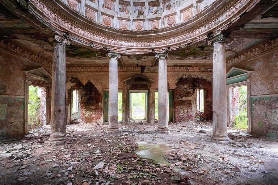 Abandoned Resort with Pillars Photograph by Roman Robroek