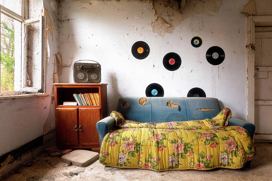 Abandoned Room with Records Photograph by Roman Robroek