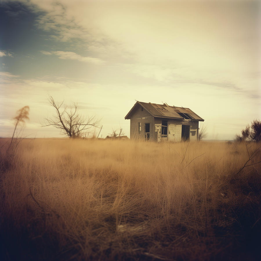 Abandoned Shack in Tall Weeds Digital Art by Yo Pedro