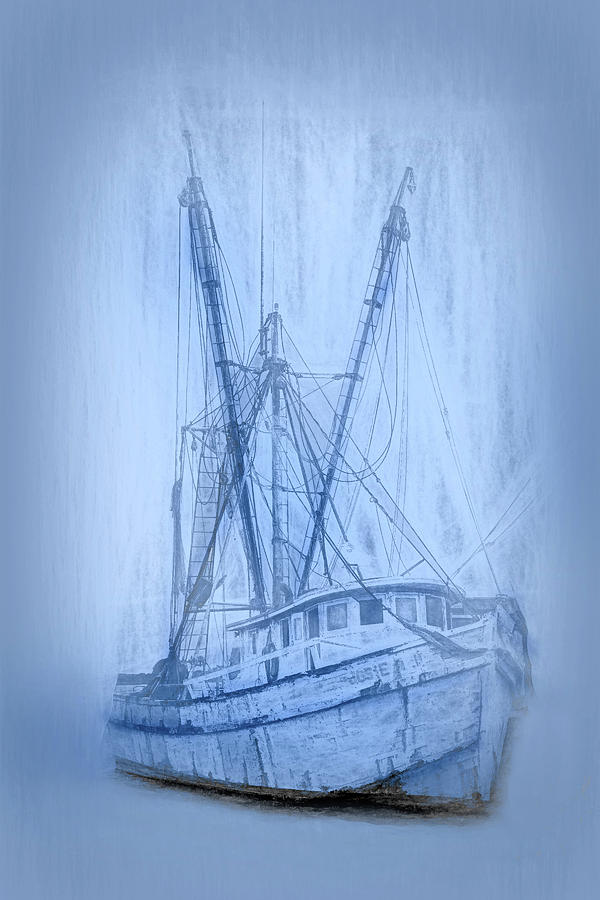 Abandoned Shrimper Sketch Photograph by Jerry Griffin