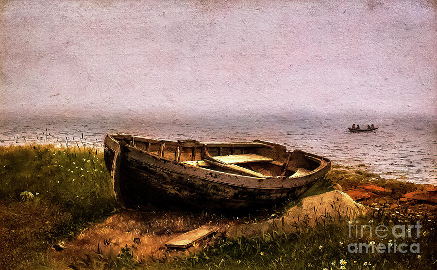 Abandoned Skiff by Frederic Church 1850 Painting by Frederic Church