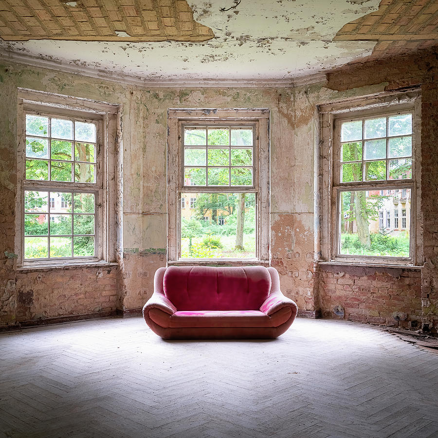 Abandoned Sofa in Small Room Photograph by Roman Robroek