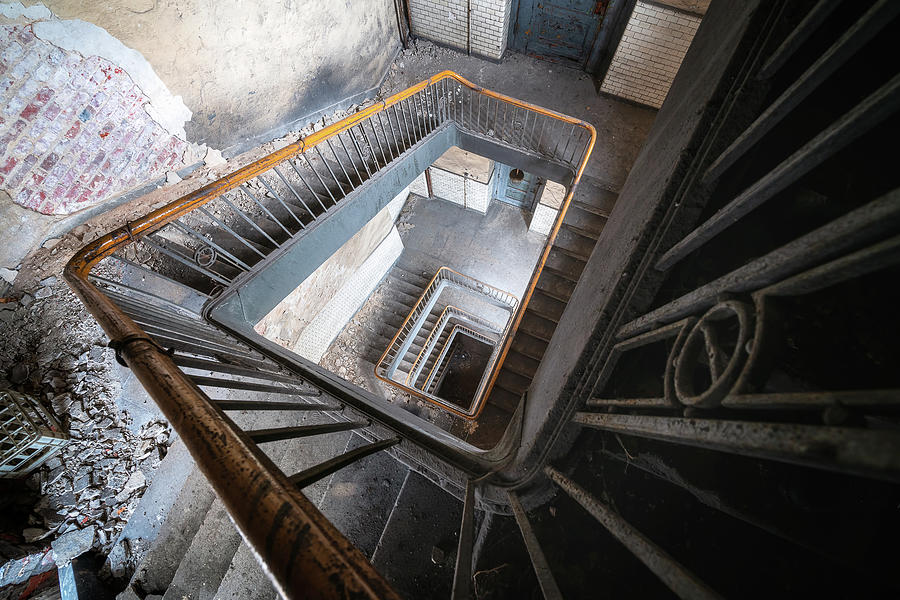 Abandoned Staircase from Above Photograph by Roman Robroek