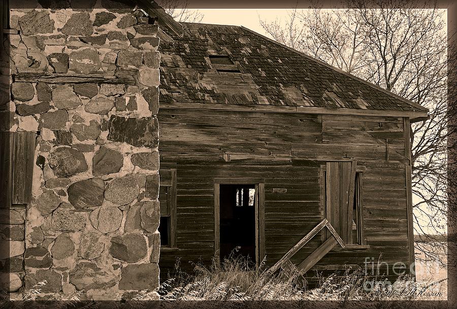 Architecture Photograph - Abandoned Stone Home in Sepia by Images Undefined