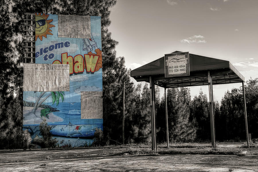 Abandoned Tourist Sign Photograph by Carolyn Hutchins