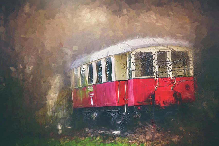 Abandoned Tram Salzburg Austria Painterly  Photograph by Carol Japp