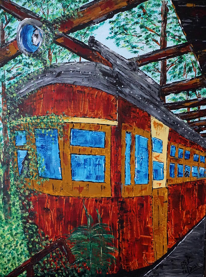 Abandoned Trolley Painting by Brent Knippel