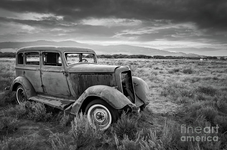 Abandoned vintage car wreck Photograph by Delphimages Photo Creations