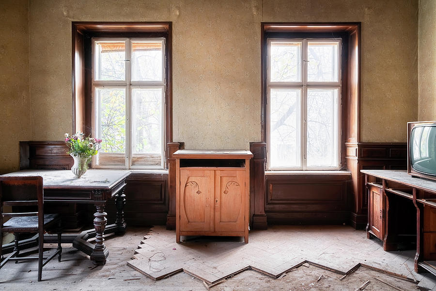 Abandoned Wooden Living Room Photograph by Roman Robroek