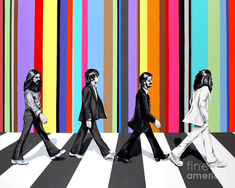 The Beatles Painting - Abbey Road Technicolor  by Amy Belonio