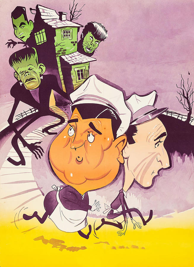 Abbott and Costello Meet Frankenstein-3, 1948, movie poster base painting Painting by Movie World Posters