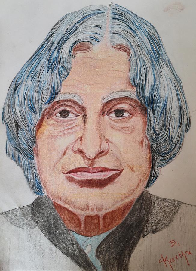 Abdul Kalam portrait Drawing by Keetz Vish Pixels