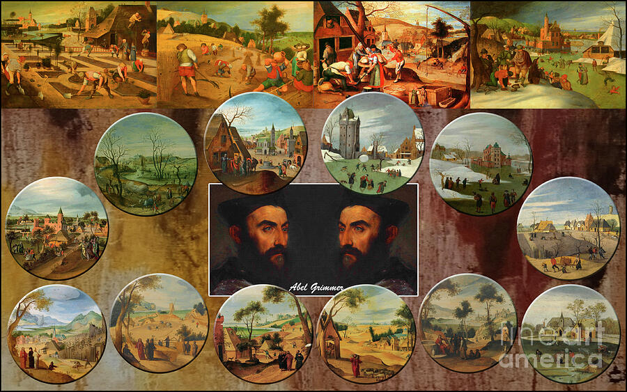 Abel Grimmer, The Four Seasons, 12 Month, Collage Jigsaw Puzzle