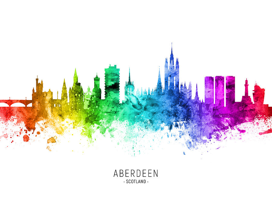 Aberdeen Scotland Skyline #21 Digital Art by Michael Tompsett