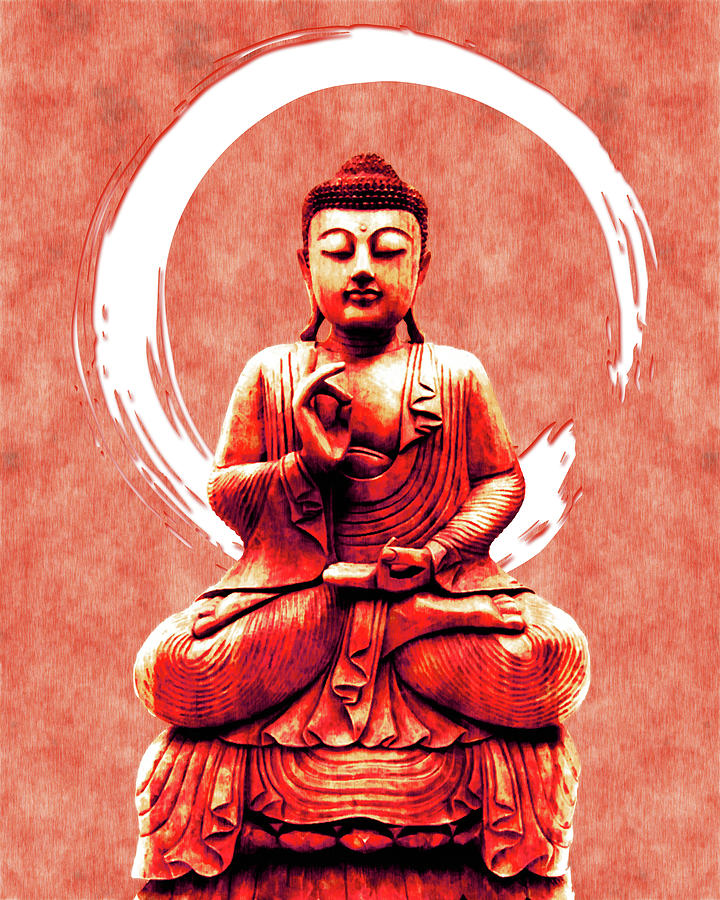 Abhaya Mudra 02 - Buddha In Meditation Mixed Media