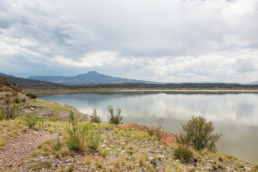 Abiquiu Lake With Cerro Perdernal Mesa In The Background Photograph