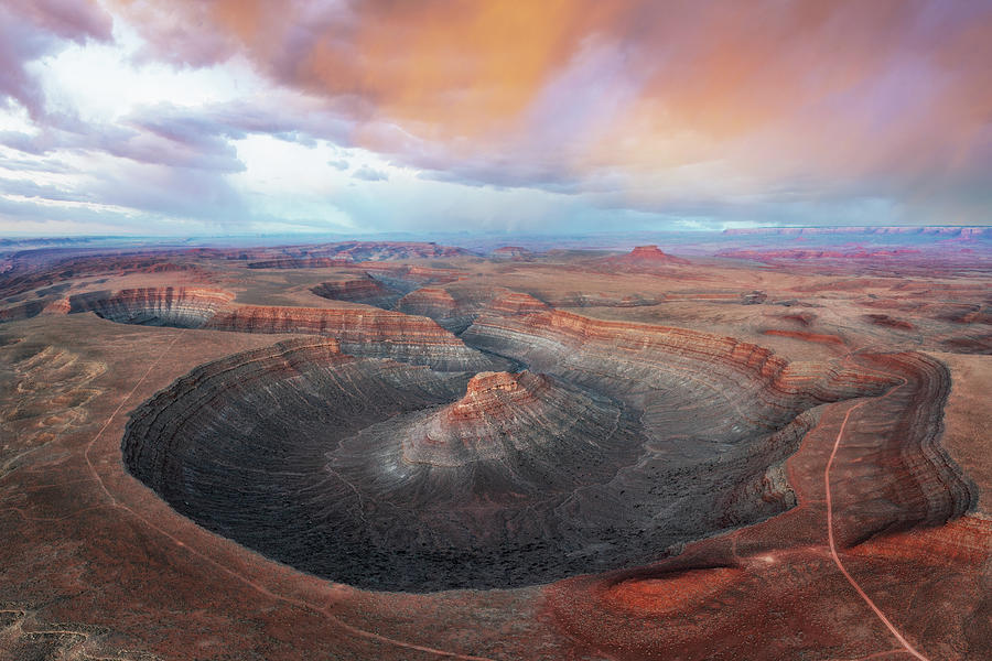 Abnormal Horse Shoe Bend Canyon - Aerial Panorama Photograph by Alex Mironyuk