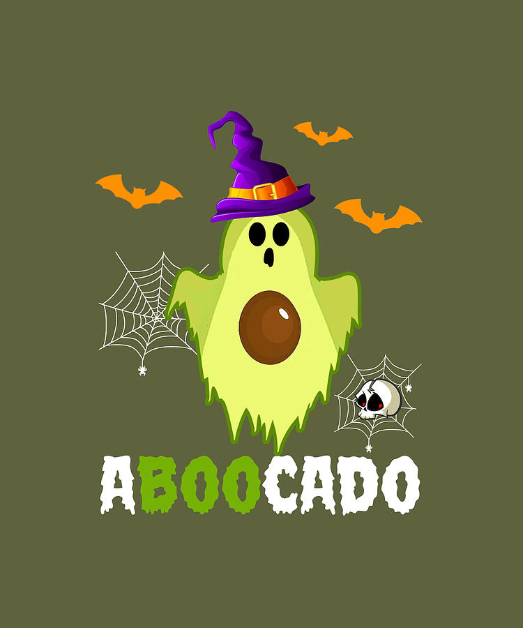 Aboocado Funny Ghost Boo Avocado Halloween Costume Digital Art by Felix