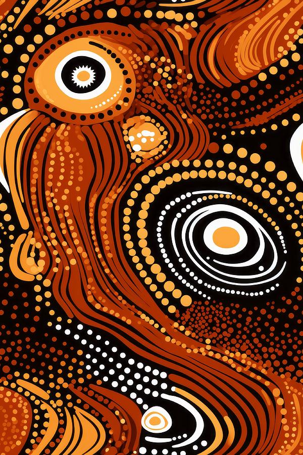 Aboriginal Art Pattern . Digital Art