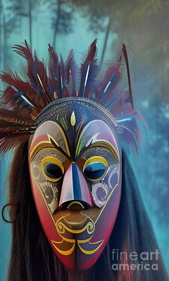 Aboriginal Mask Fantasy Digital Art By Julie Kaplan Fine Art America