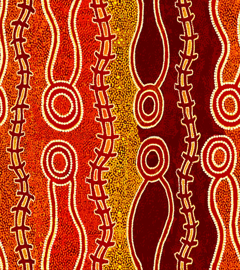 Aboriginal Serpents Digital Art by Vagabond Folk Art - Virginia Vivier