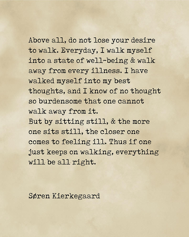 Inspirational Digital Art - Above all - Soren Kierkegaard Poem - Literature - Typewriter Print - Vintage by Studio Grafiikka