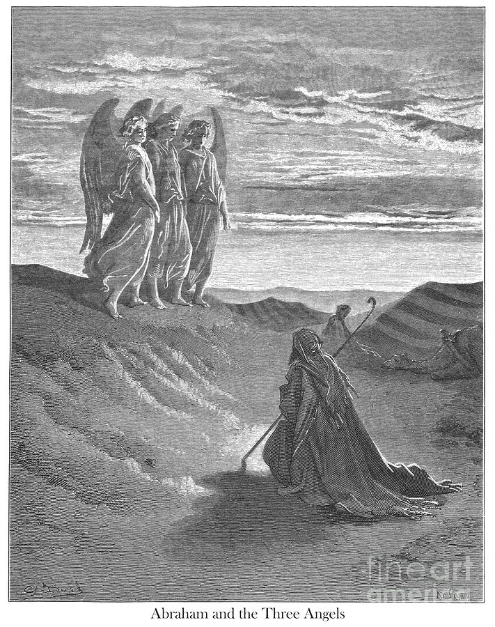 Abraham and the Three Angels by Gustave Dore v1 Photograph by Historic illustrations