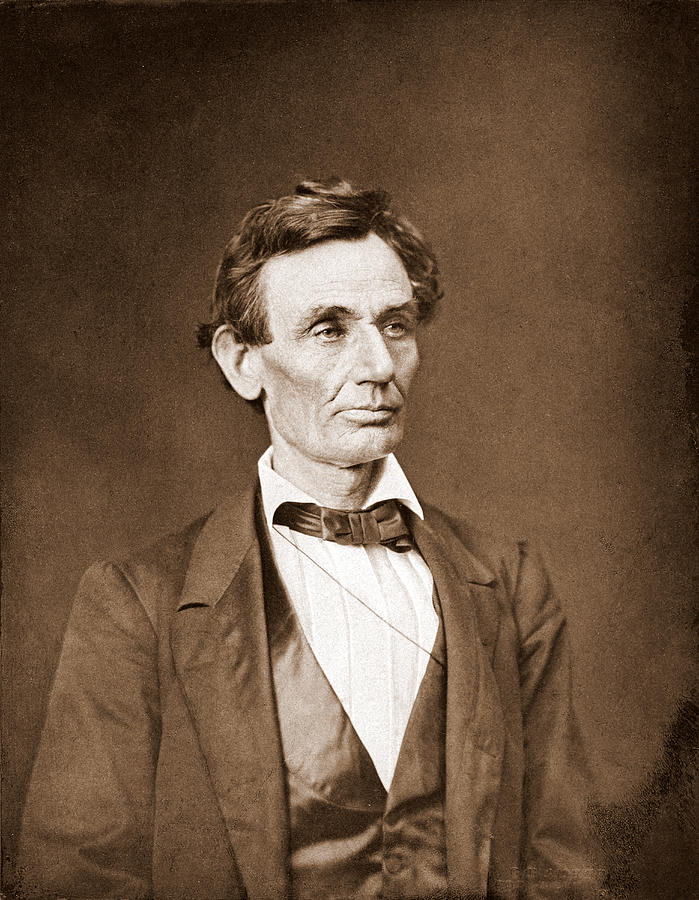 Abraham Lincoln - 1860 - Sepia Photograph by David Hinds