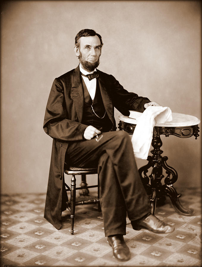 Abraham Lincoln - 1863 - Sepia Photograph