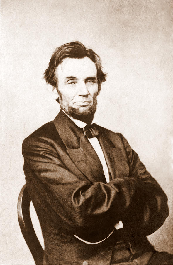 Abraham Lincoln Arms Crossed- 1863 - Sepia Photograph