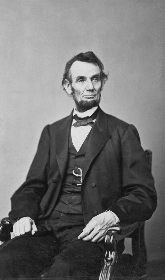 Abraham Lincoln  - Black And White 1864 Photograph