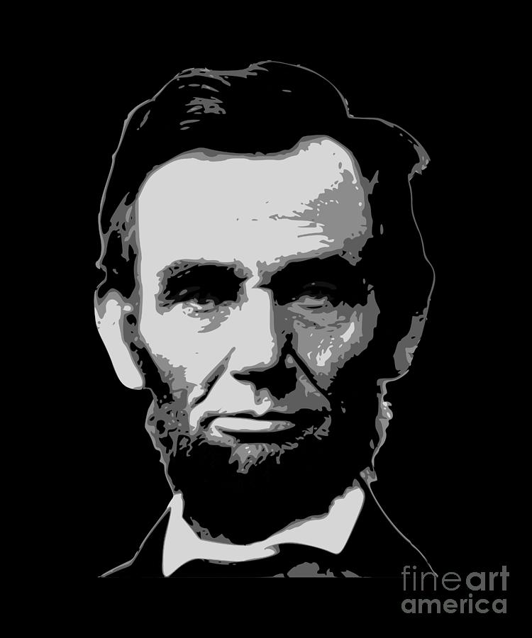 Abraham Lincoln Black and White Digital Art by Filip Schpindel - Fine ...