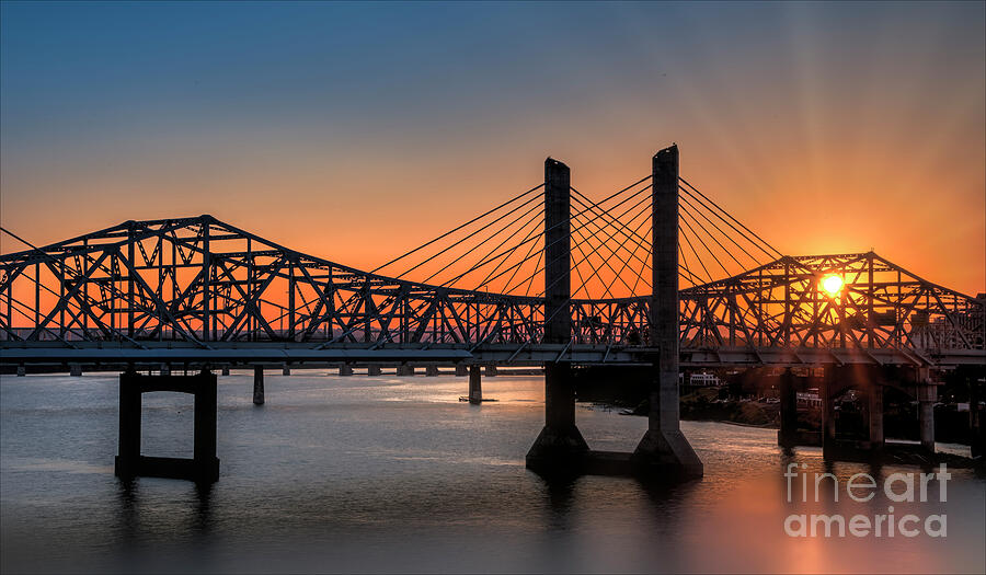 Abraham Lincoln Bridge in Louisville KY at Sunset Photograph by Shelia Hunt