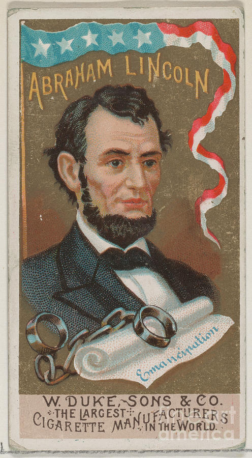 Vintage Painting - Abraham Lincoln, from the series Great Americans N76 for Duke brand cigarettes by Shop Ability