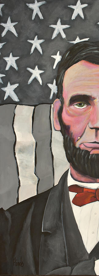 Abraham Lincoln Pledges To The Republic - Cropped Painting by David Hinds