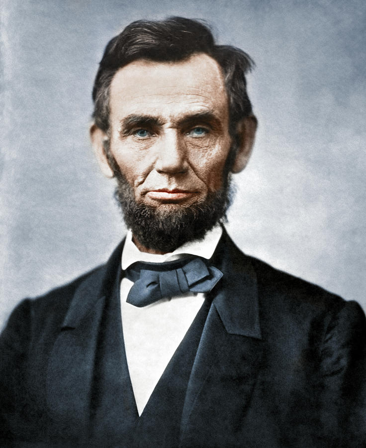 Abraham Lincoln Portrait - 1863 - Colorized Photograph by War Is Hell Store