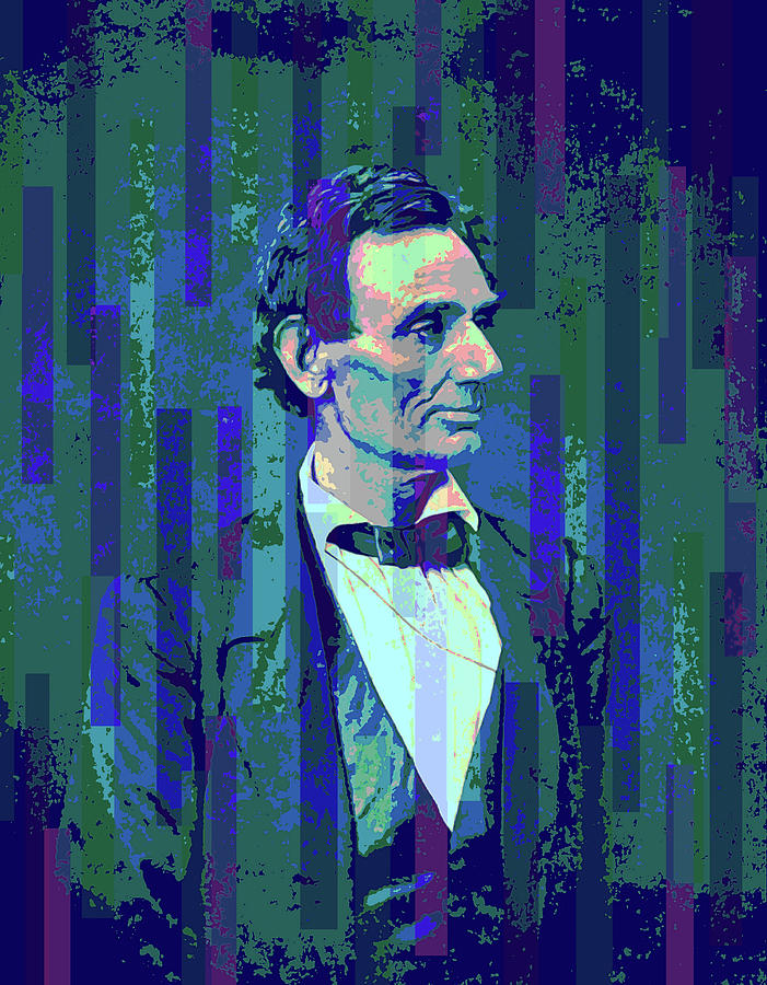 Abraham Lincoln - Presidential Candidate Blue Pop Photograph by DK Digital