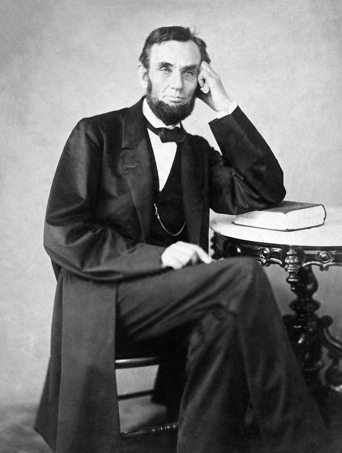 Abraham Lincoln Seated Portrait - By Alexander Gardner 1863 Photograph by War Is Hell Store