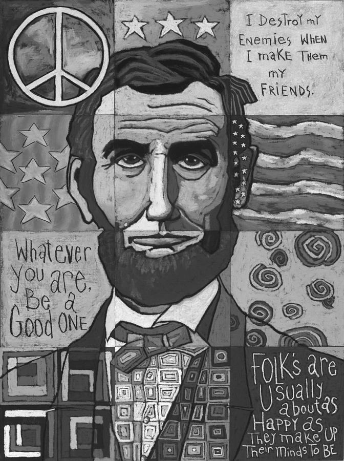 Abraham Lincoln Sectional - Black And White Painting