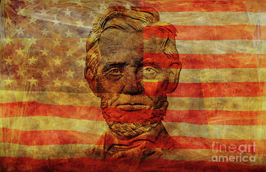 Abraham Lincoln Us Flag Civil War Digital Art