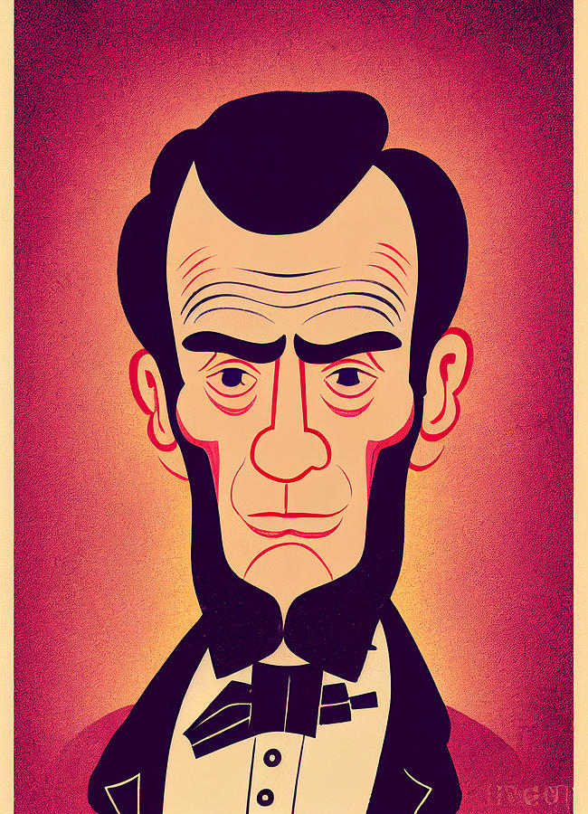 abraham  lincoln  Vintage  illustration    highly  stylized  dc0432bbf5  379c  64579645  a6a9  f0430 Painting