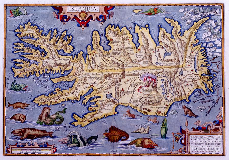 Abraham Ortelius - Islandia - c1600 Digital Art by Vintage Map