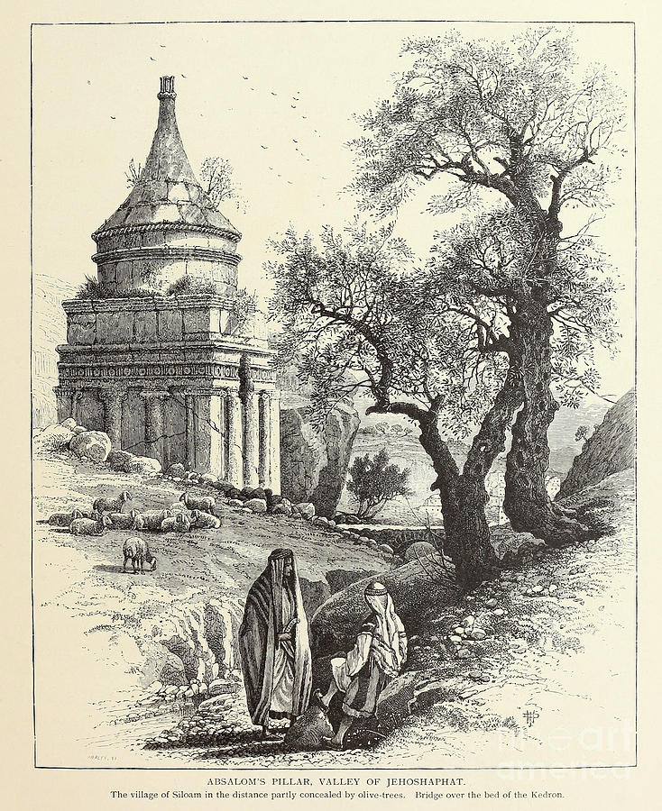 Absaloms Pillar, Valley Of Jehoshaphat, Jerusalem C1 Drawing