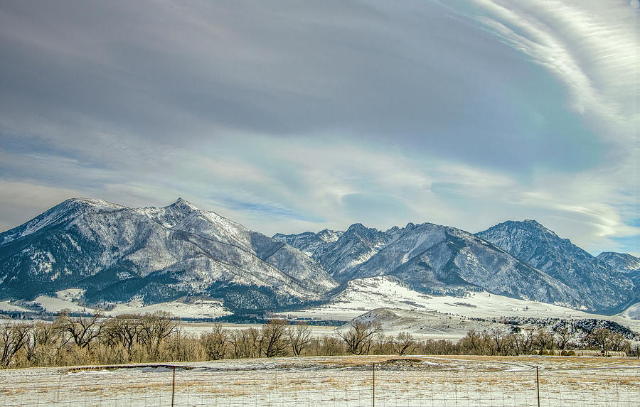 Absaroka Mountain Range Farmland, Montana Photograph by Marcy Wielfaert