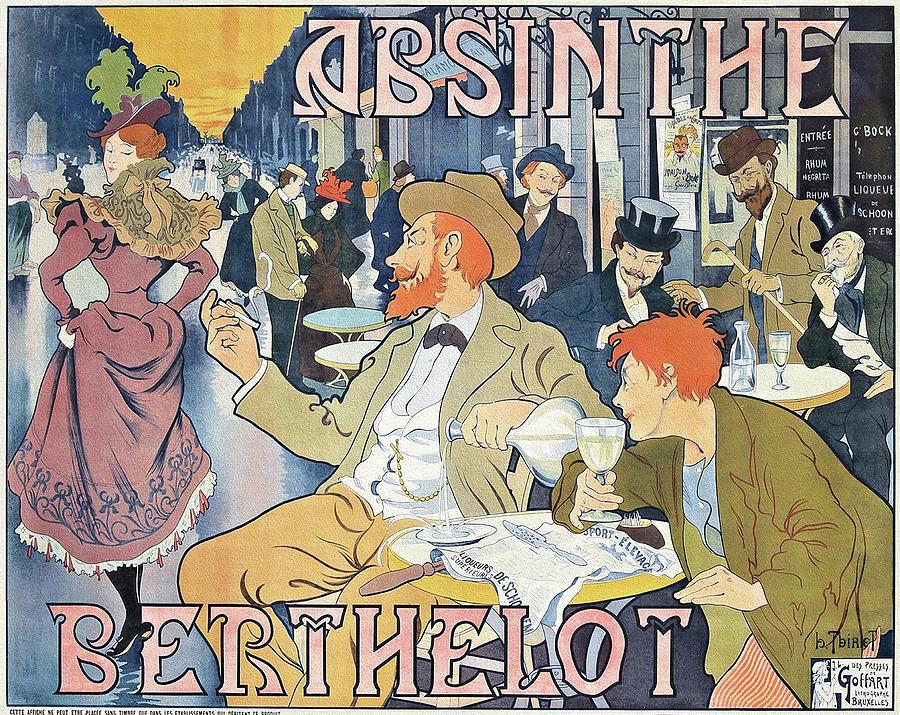 Absinthe Berthelot. 1898 Painting by Vincent Monozlay